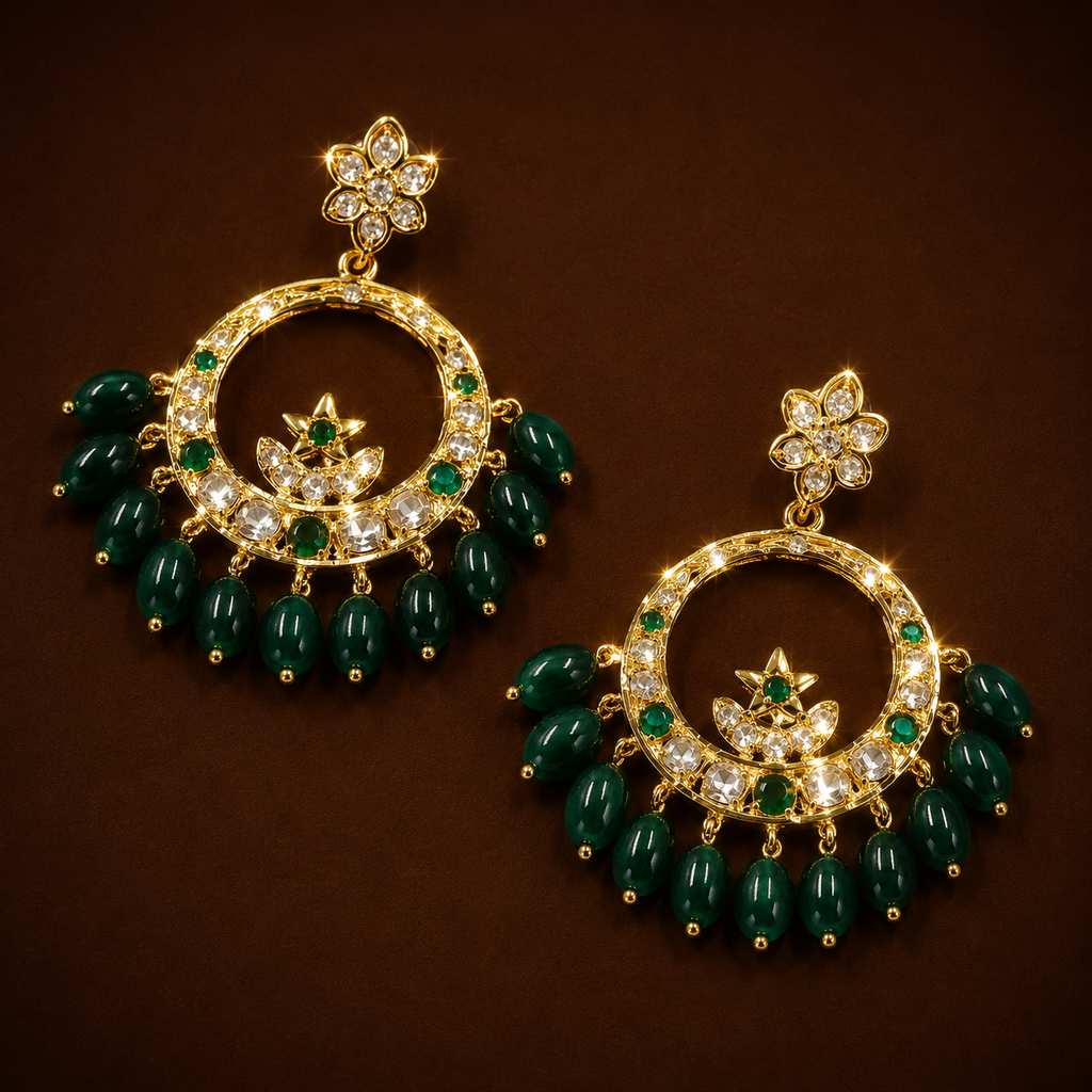 Seemab Chandbali ( Emerald )