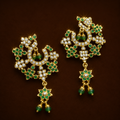 Aura Jadau Stud Earrings in Emerald