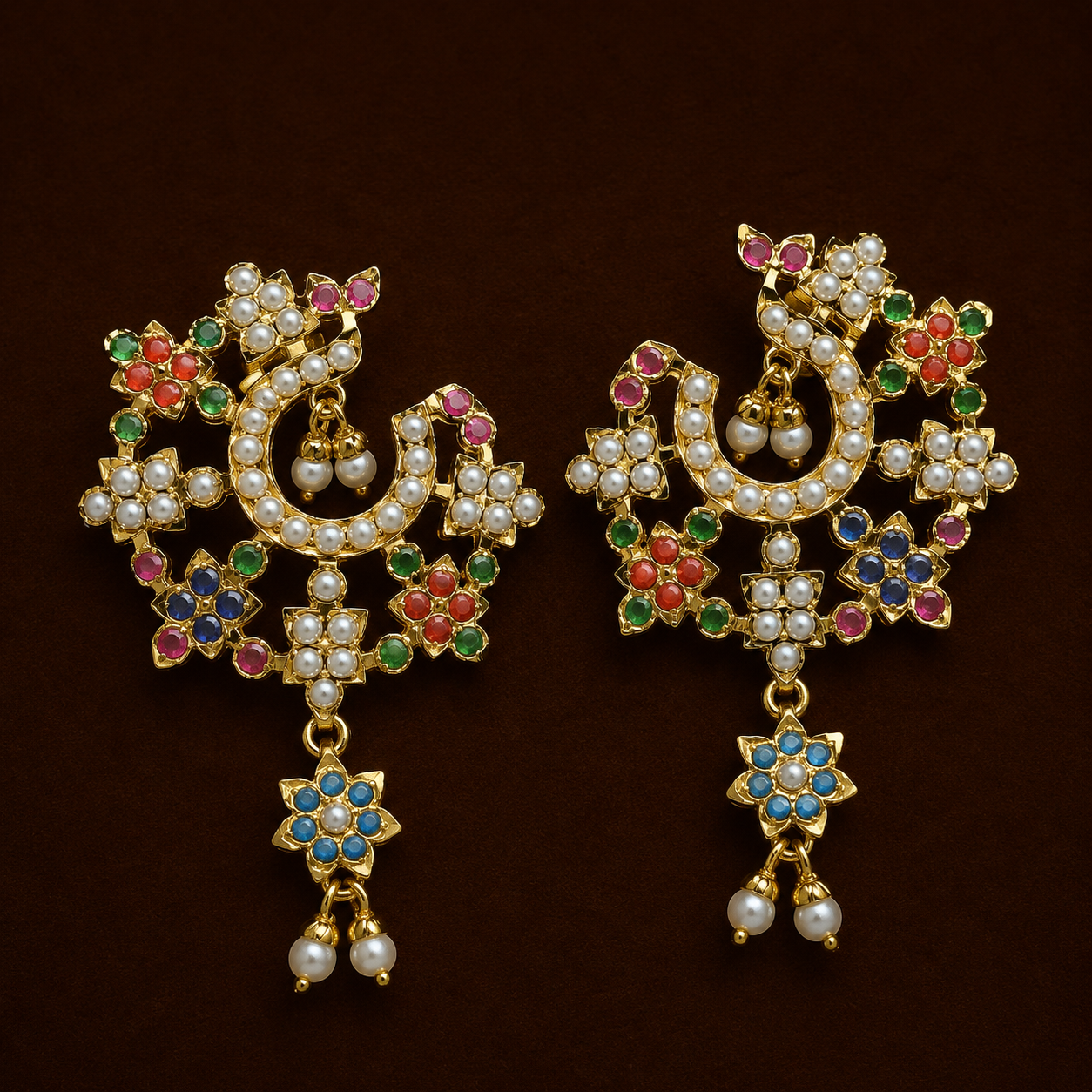 Aura Studs in Navratan