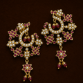 Aura Jadau Stud Earrings In Ruby