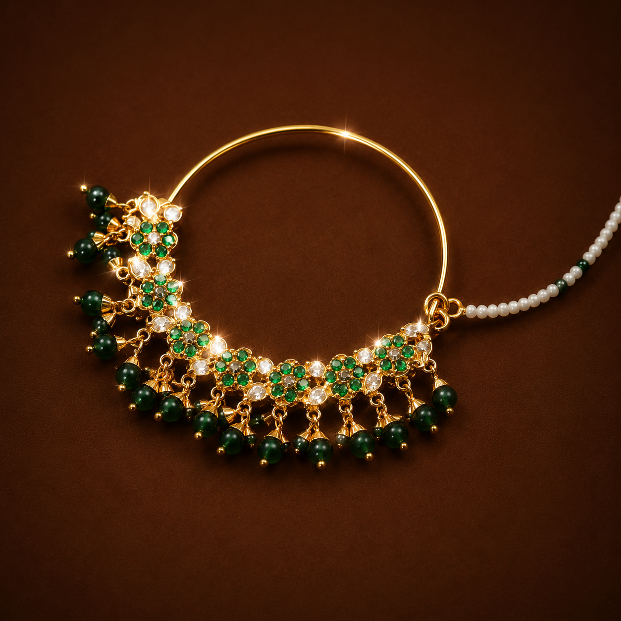 Heavy Bridal Nath ( Emerald )