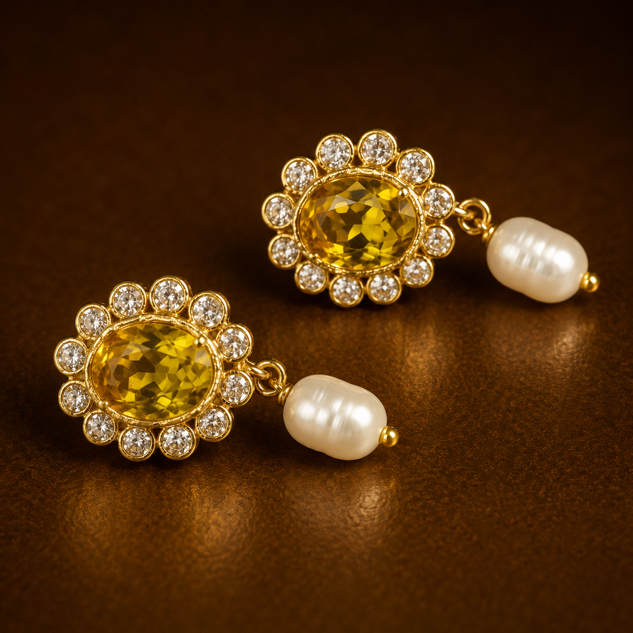 Damini Studs In Real pearls
