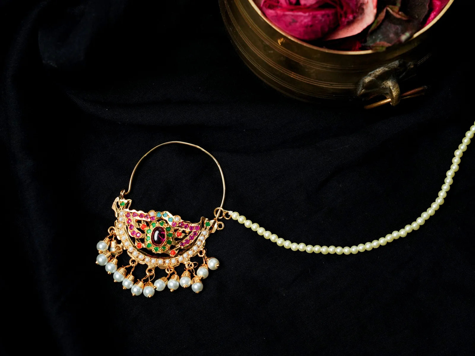 Rajwadi Jadau Nath | Latest Luxury Traditional Nath Design Online