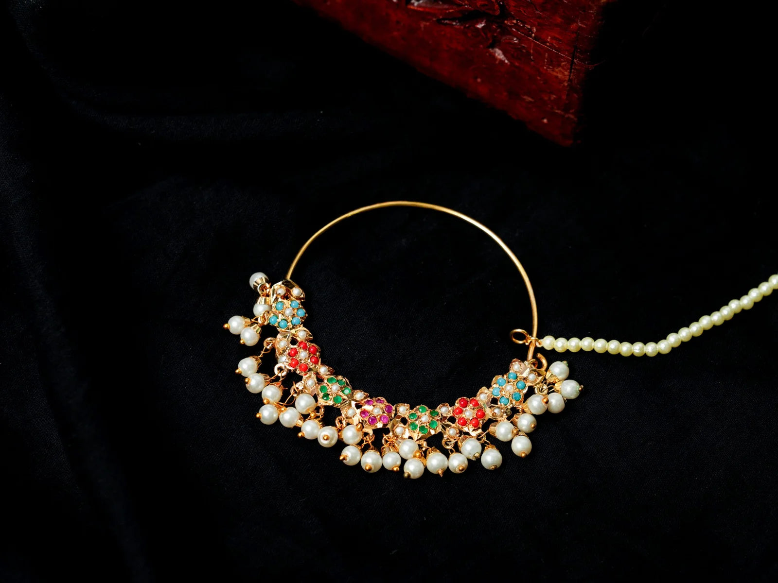 Heavy Bridal Nath – Latest Jadau Nose Ring Online | Traditional Royal Design