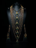Nazah Satlada Antique Real Pearl & Real Emerald Jadau Necklace