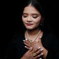 Issra Ashrafi Pendant Set in Real Pearls