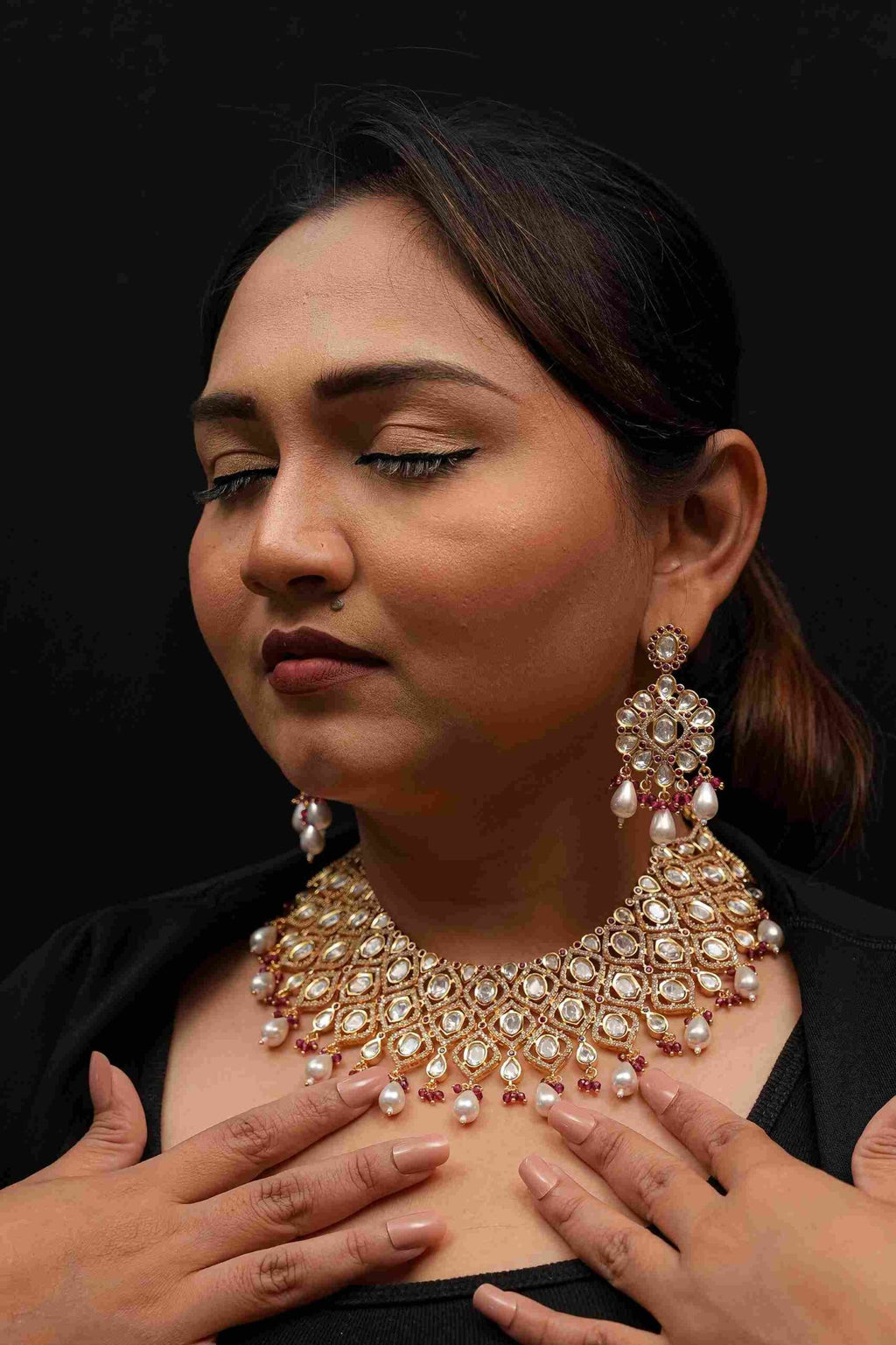 Amrita Bridal Set in Real Kundan