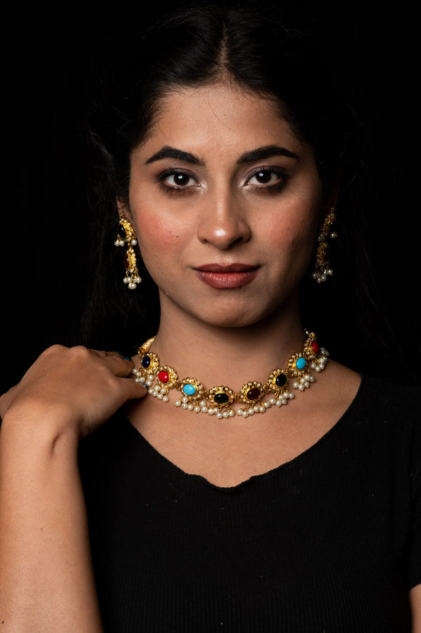 Iqra Navratan Choker Set