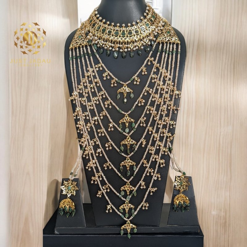 Daniya Bridal Set in Real emerald n Real Pearls