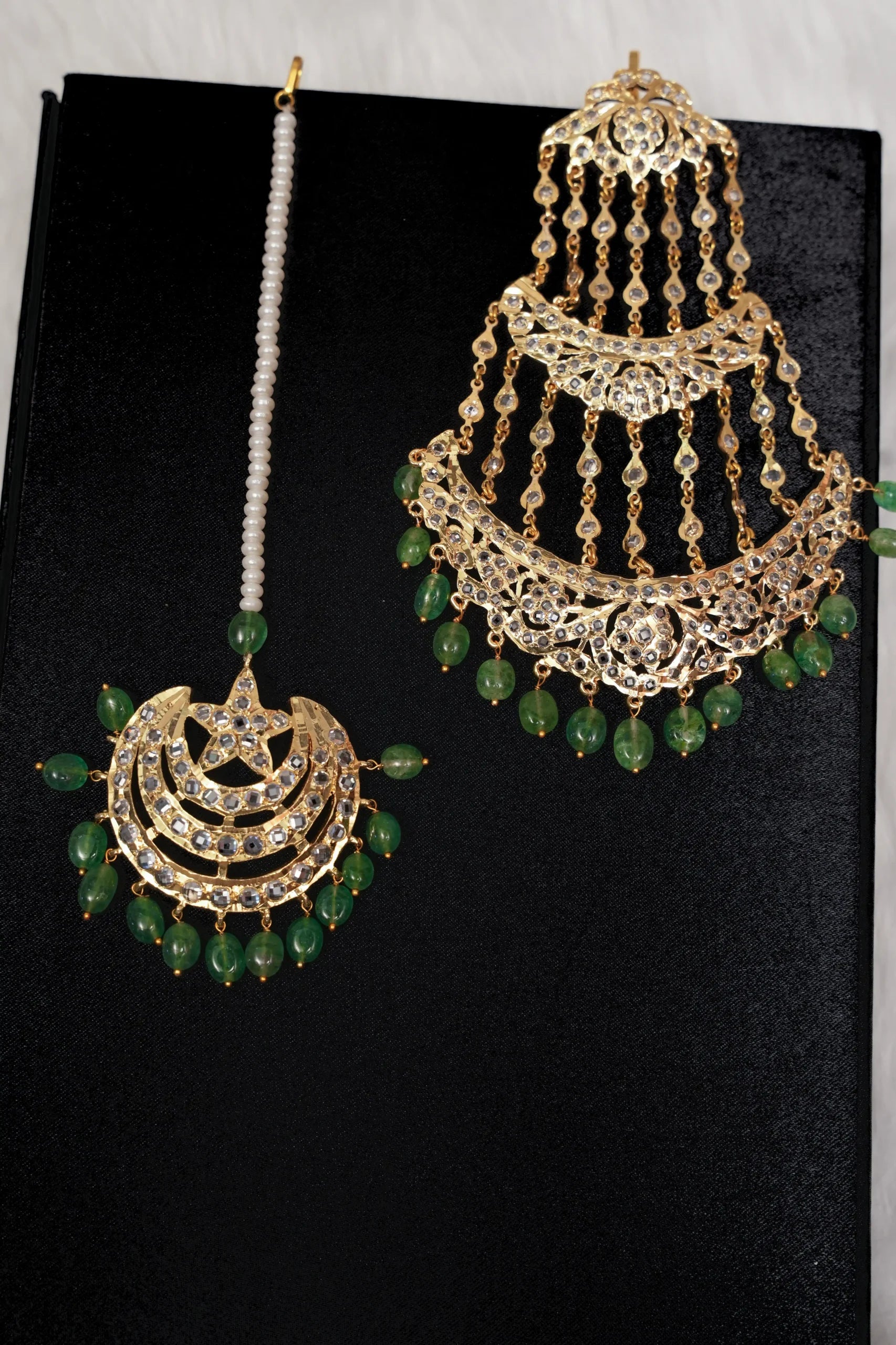 Freya Bridal Set in Real Emerald