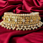 Hyderabadi Choker Set in Mossinite and real pearls