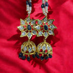 Hyderabadi Choker Set in Real Blue Sapphire and Real Pearls