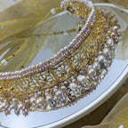 Hyderabadi Choker Set in antique Real Pearls