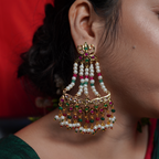 Mayel Jhumar Earrings (ruby & emerald)