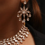 Jaanvi Necklace Set in Real Kundan