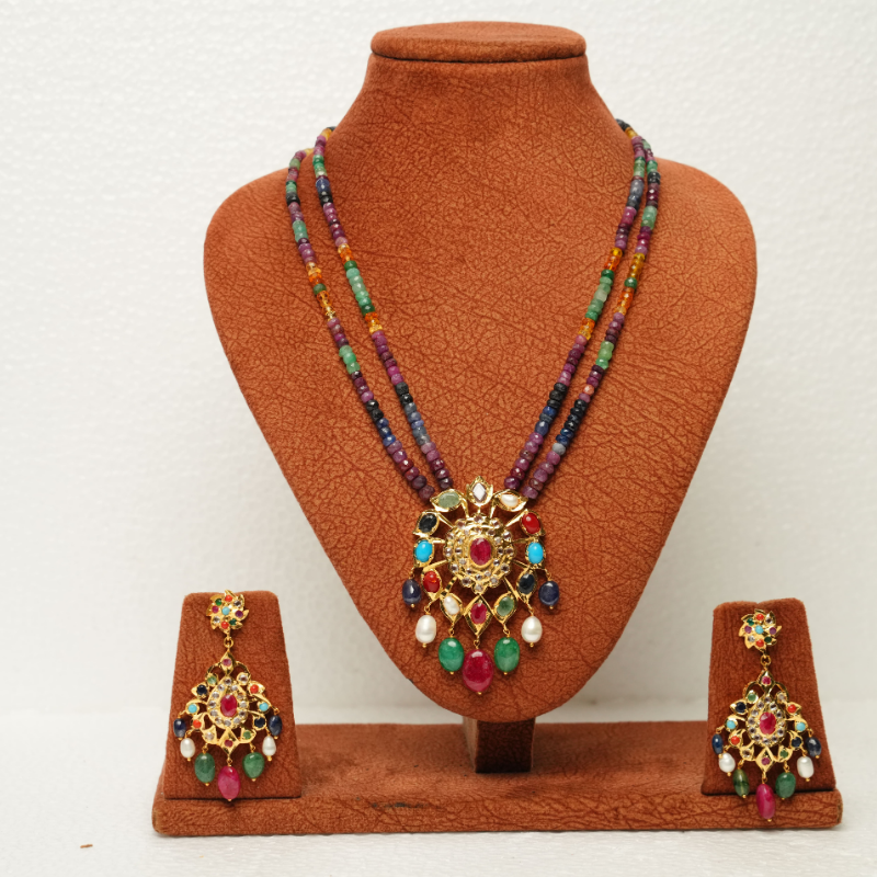 Tishaa Pendant Set with Real stone and real beads