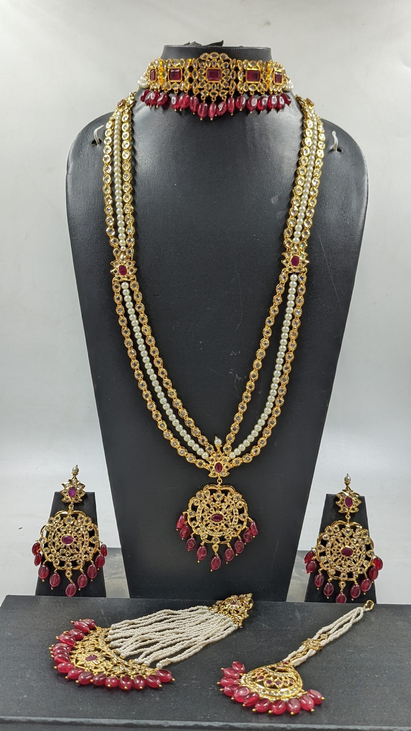 Kahkashan Bridal Set in ruby