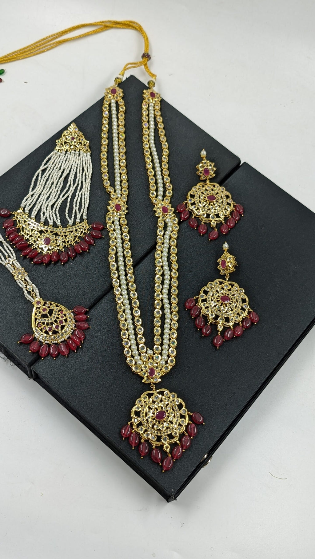 Kahkashan Bridal Set in ruby