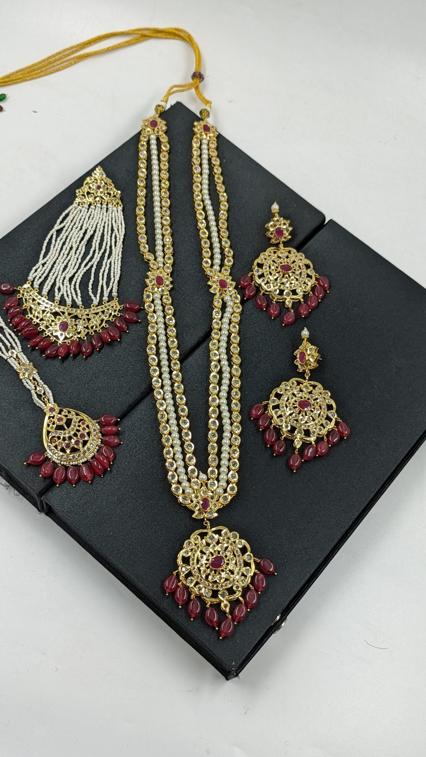 Kahkashan Bridal Set in ruby