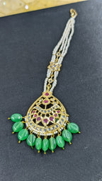 Kehkashan Bridal Set in Ruby- emerald