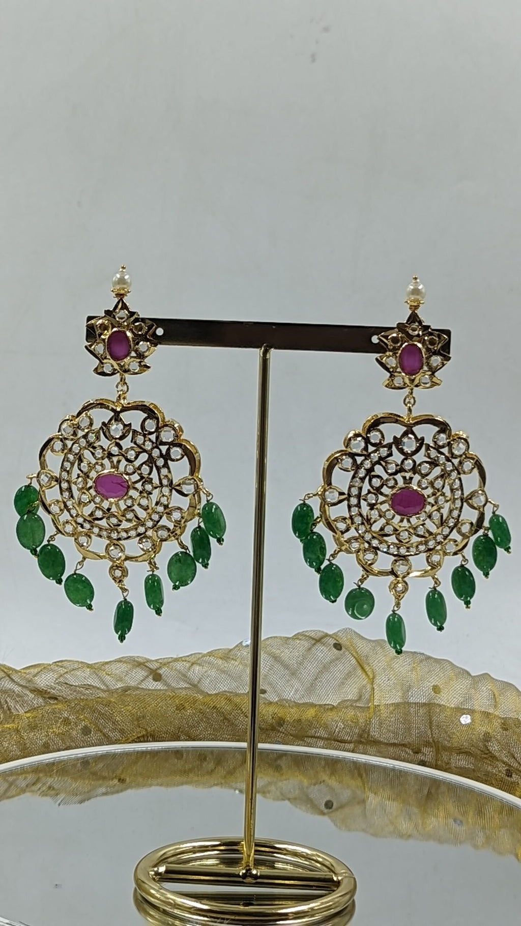Kehkashan Bridal Set in Ruby- emerald