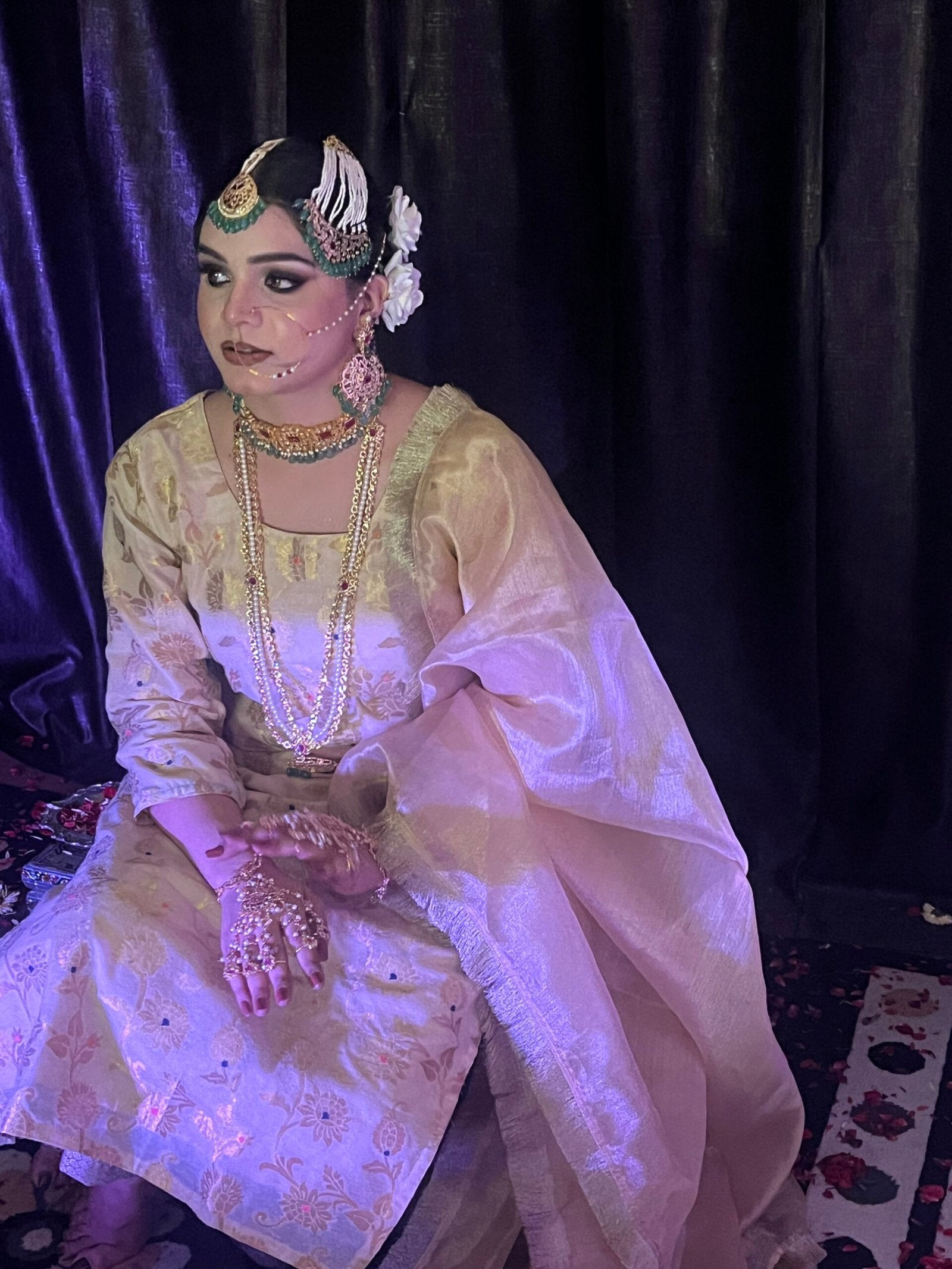 Kehkashan Bridal Set in Ruby- emerald