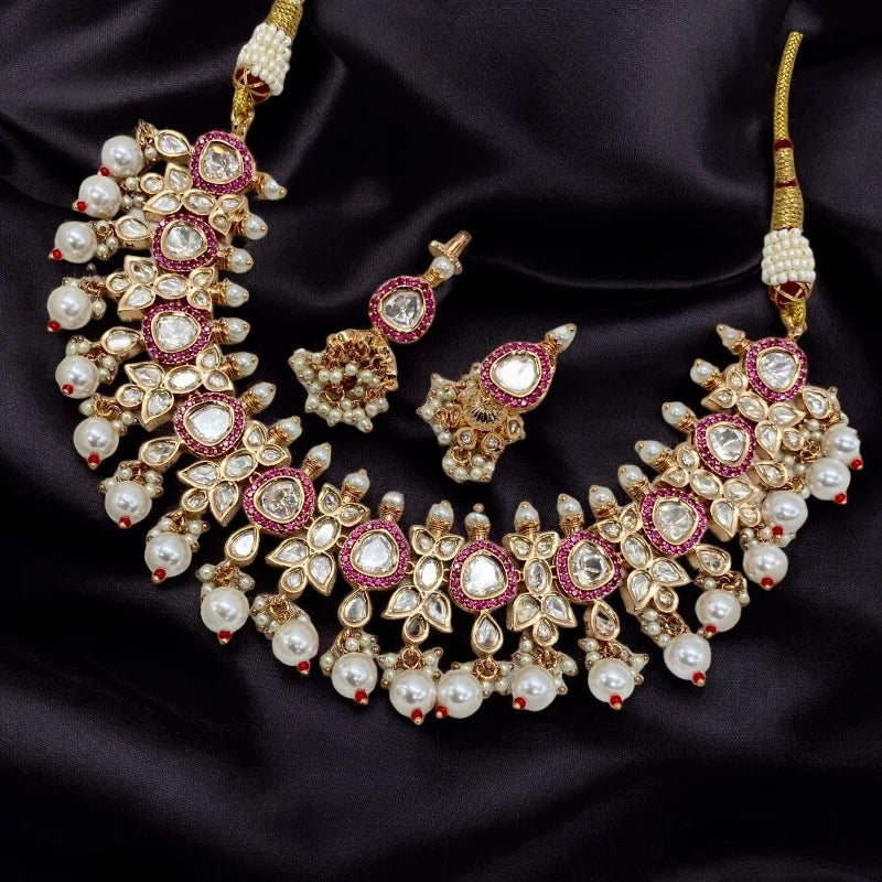 Maryam Necklace Set in Real Kundan