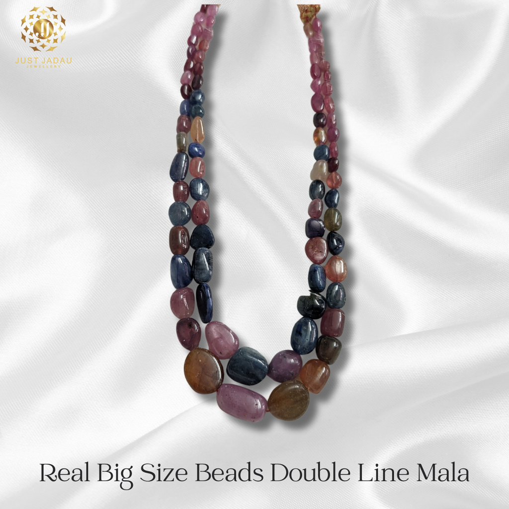 2 Line Real Navratan Beads Mala