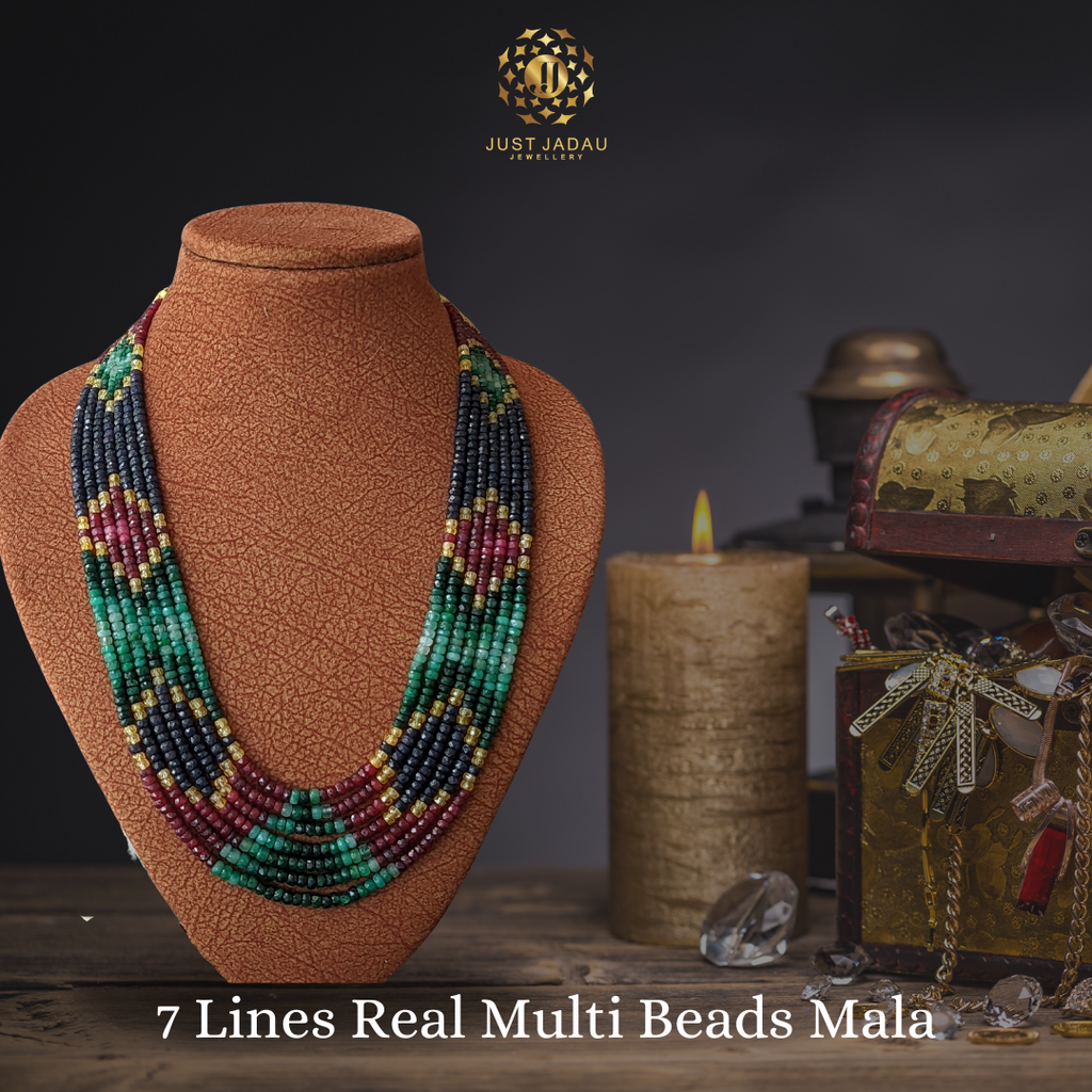 7 Line Real Navratan Beads Mala