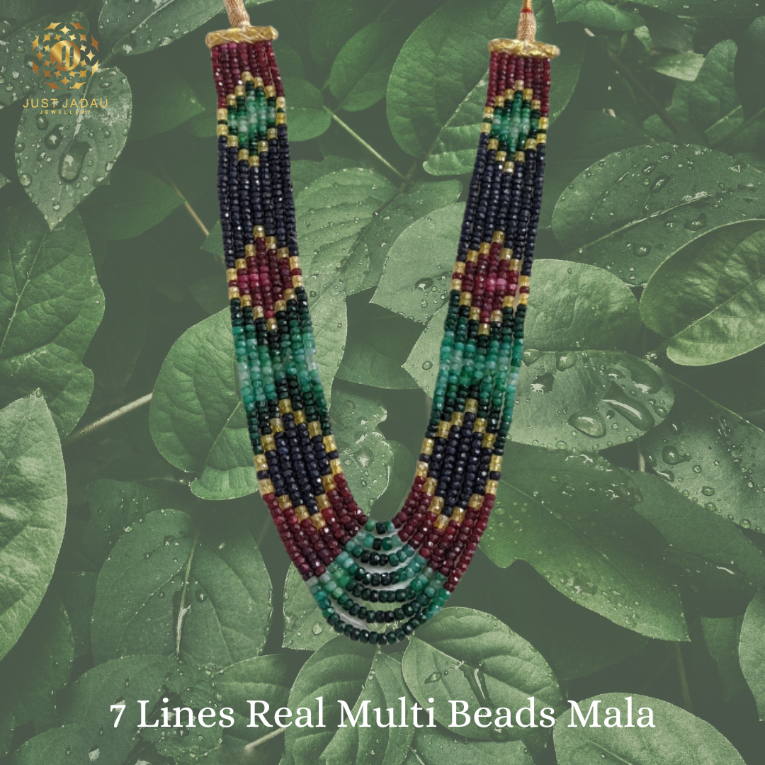 7 Line Real Navratan Beads Mala