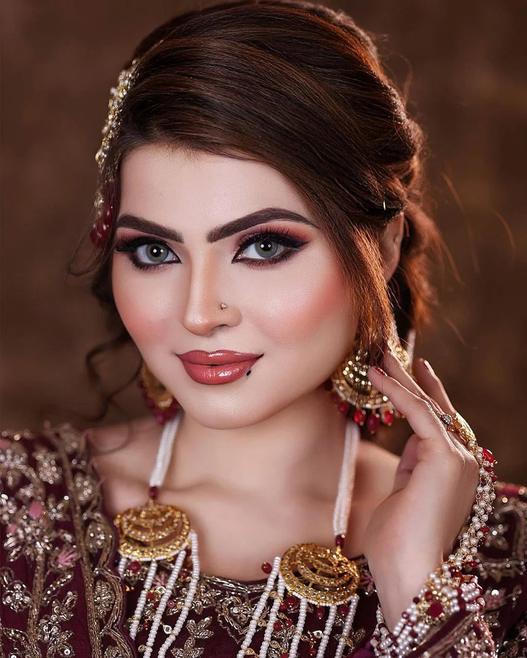 Muskan Bridal Set in  Real Ruby