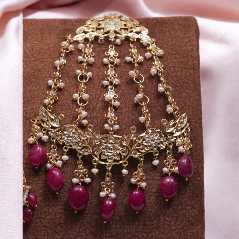 Muskan Bridal Set in  Real Ruby