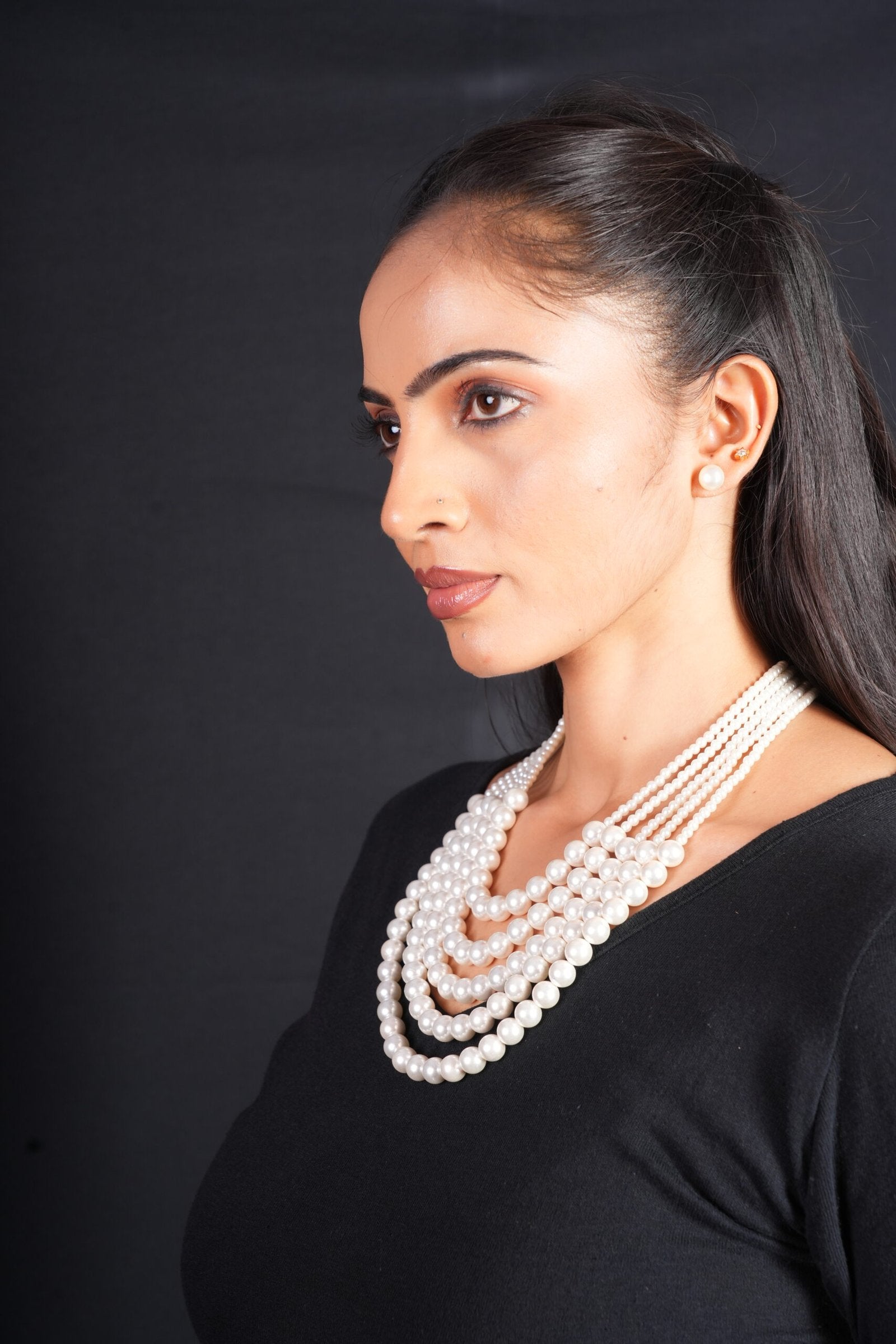 Nadia Swarovski Pearls Layered  Set