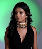 Rukhsana Choker set in Real Emerald and Real Pearls