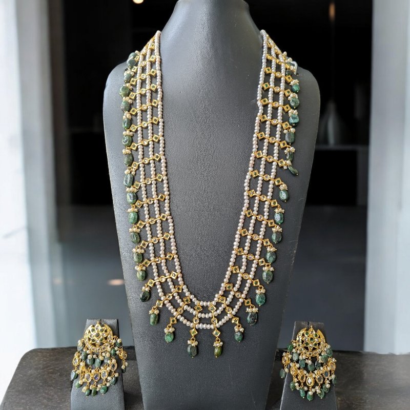 Noor Jahan Haar In real Emerald and Real pearls
