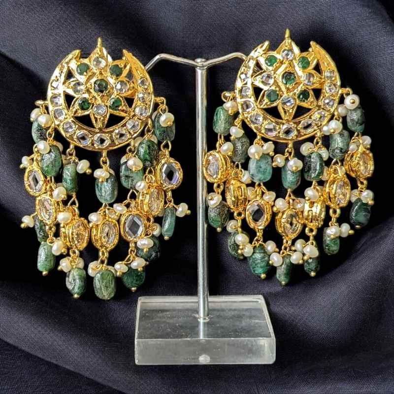 Noor Jhalar Real Pearls & Real Emerald