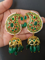Saman jhumka emerald