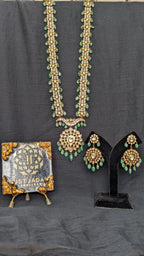 Asif Jahi Haar  in Moissenite, Real Emerald and Real Pearls