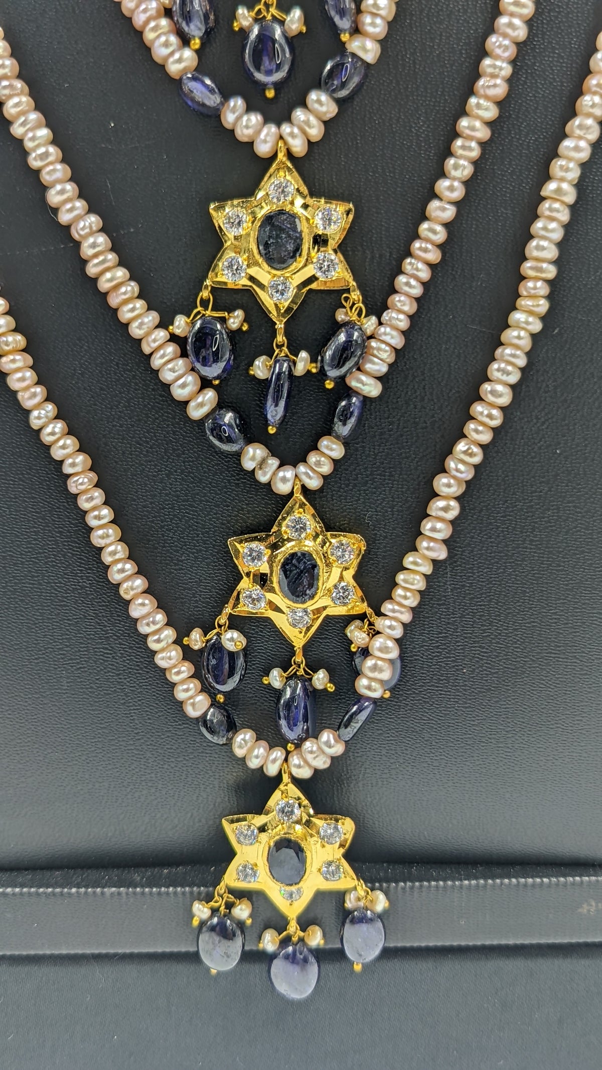 Usman Satlada In Real Sapphire And Real Pearls