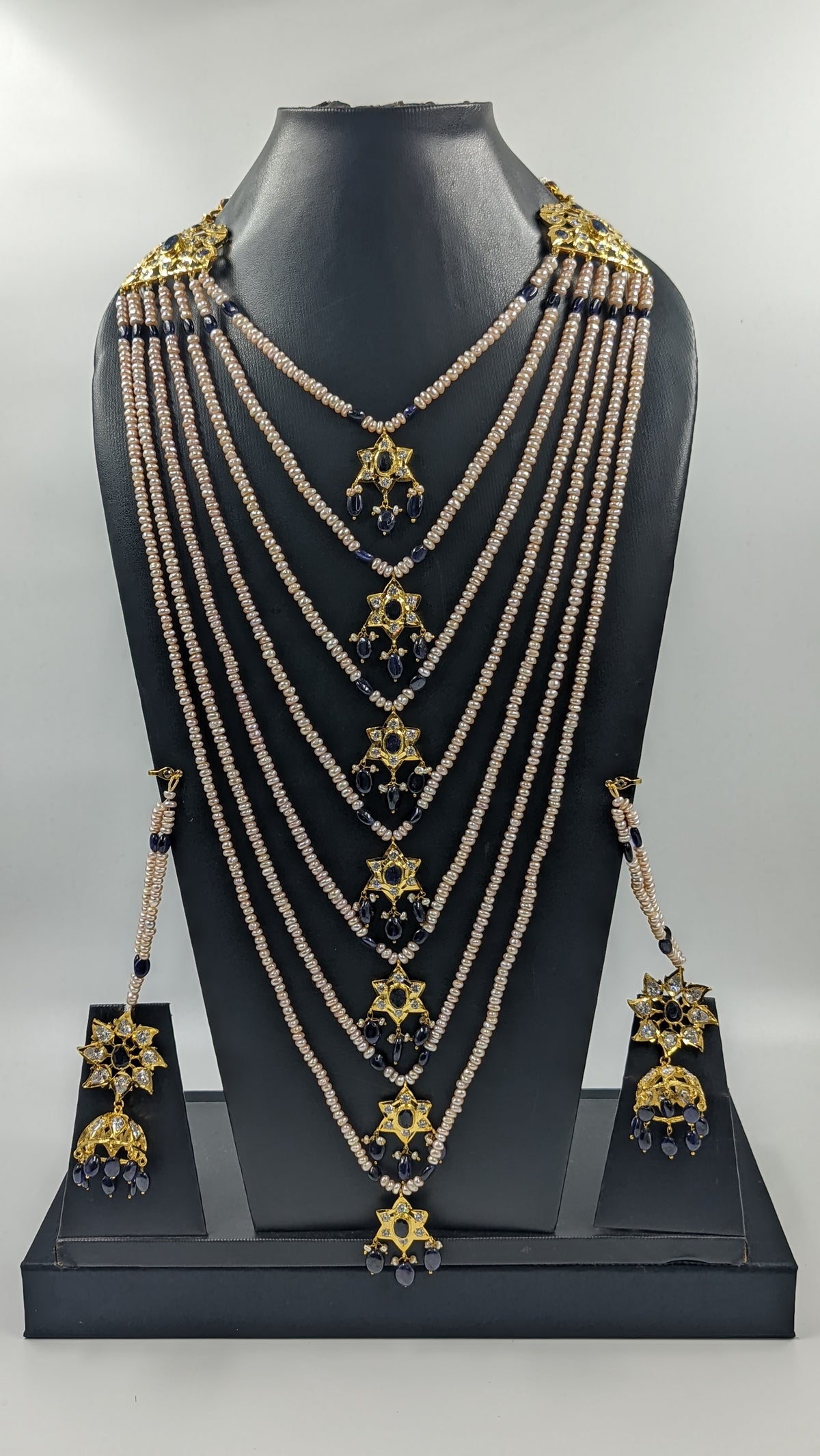 Usman Satlada In Real Sapphire And Real Pearls