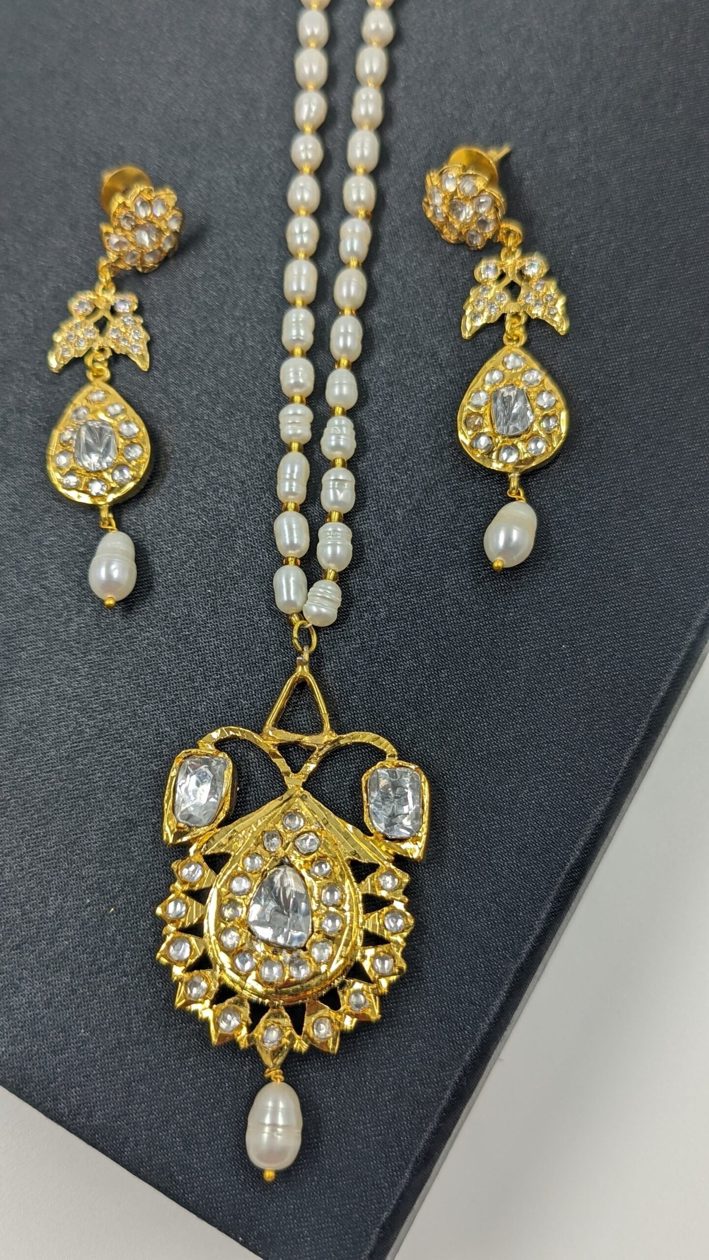 Jugni  in Mossinite and Real Pearls