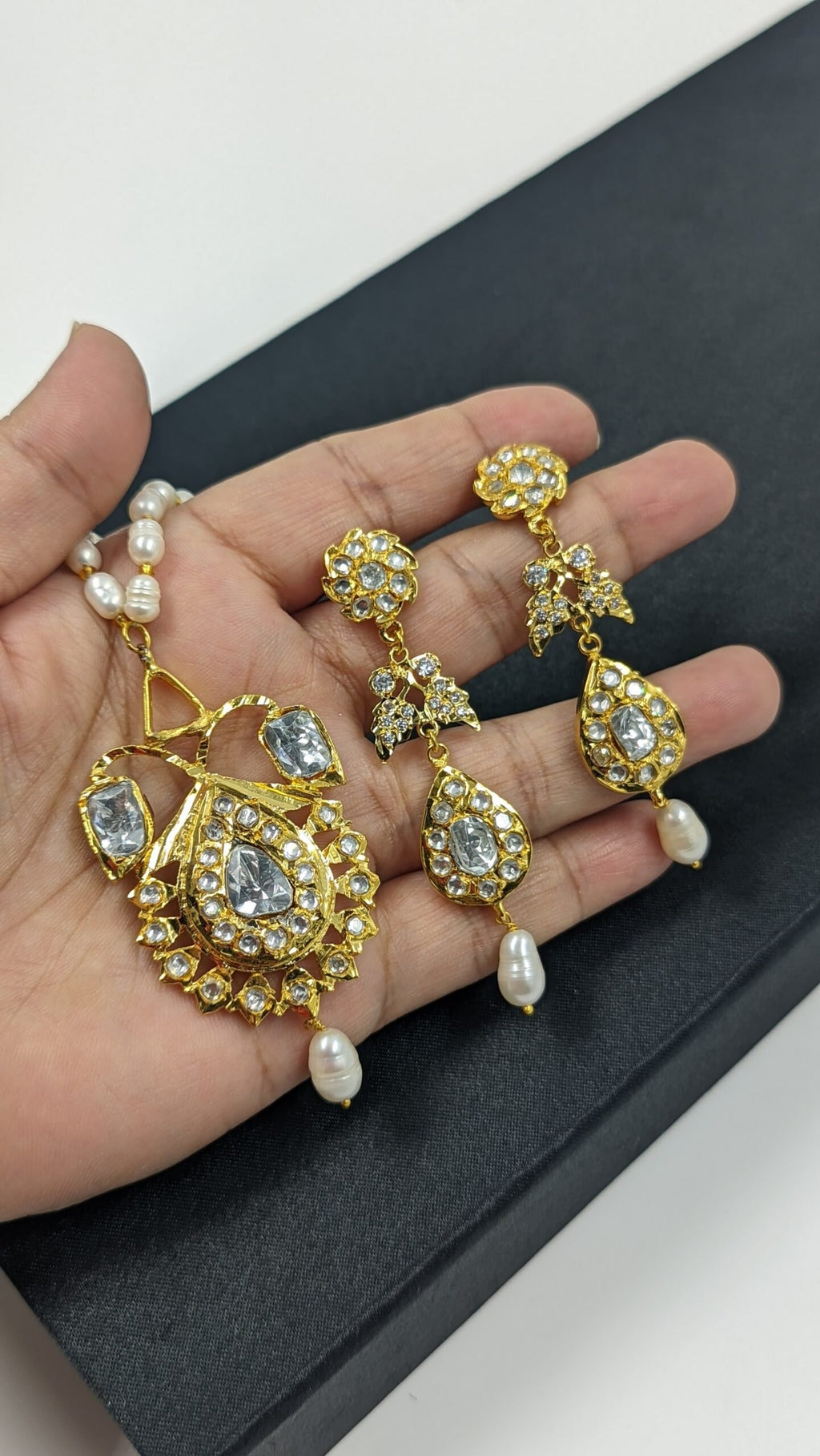 Jugni  in Mossinite and Real Pearls