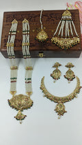 Nudrat Jadau Bridal Jewellery Set In Multi Pearls
