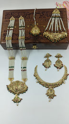 Nudrat Jadau Bridal Jewellery Set In Multi Pearls