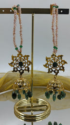 Rukhsana Choker set in Real Emerald and Real Pearls