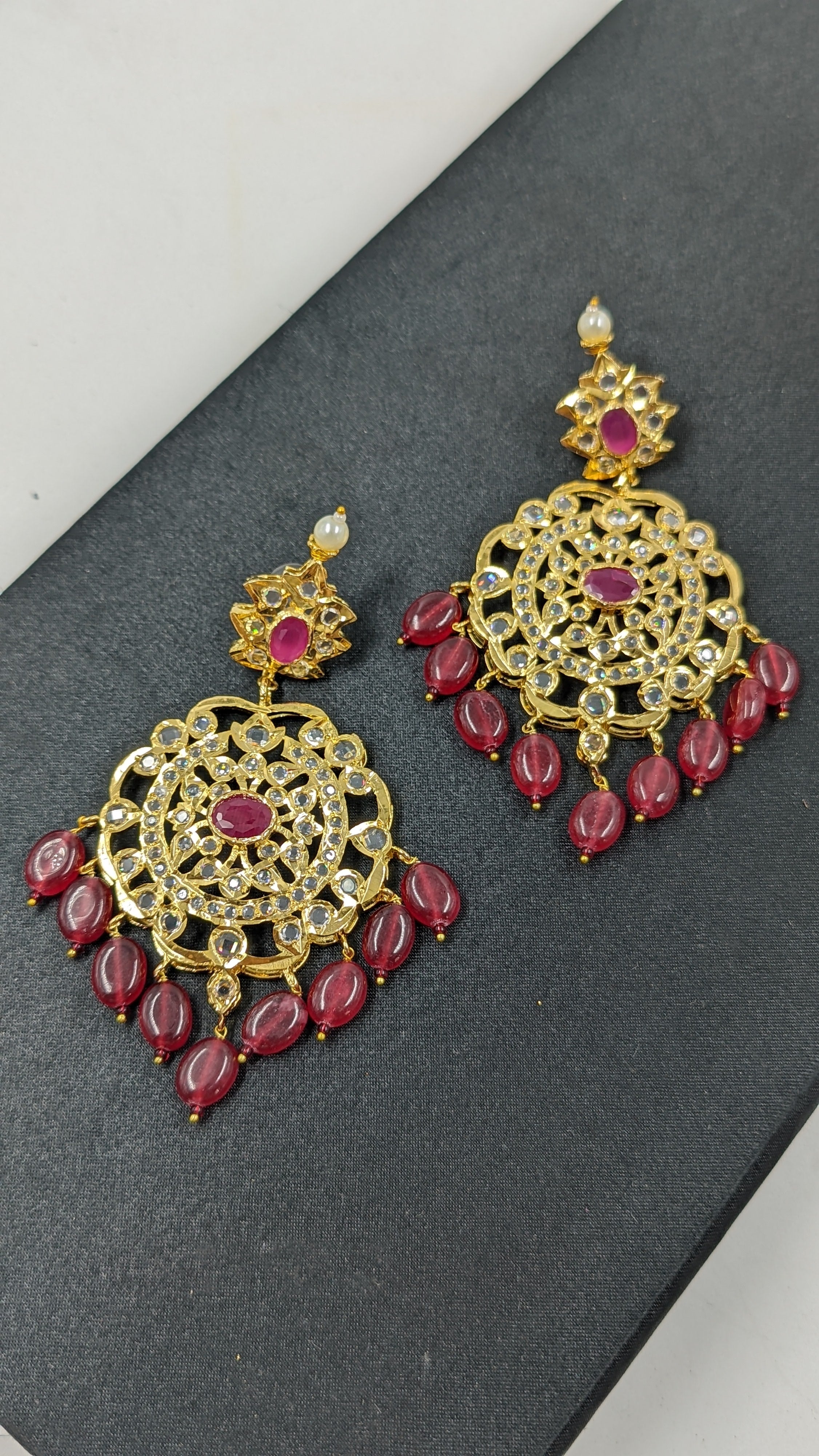 Kahkashan Chandbali in Ruby