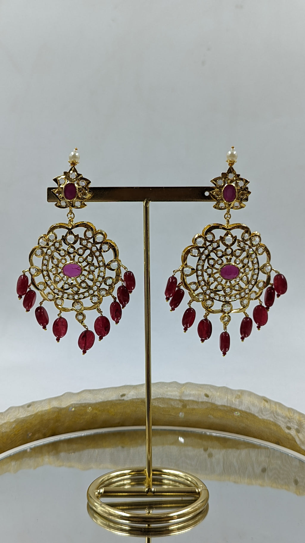 Kahkashan Chandbali in Ruby