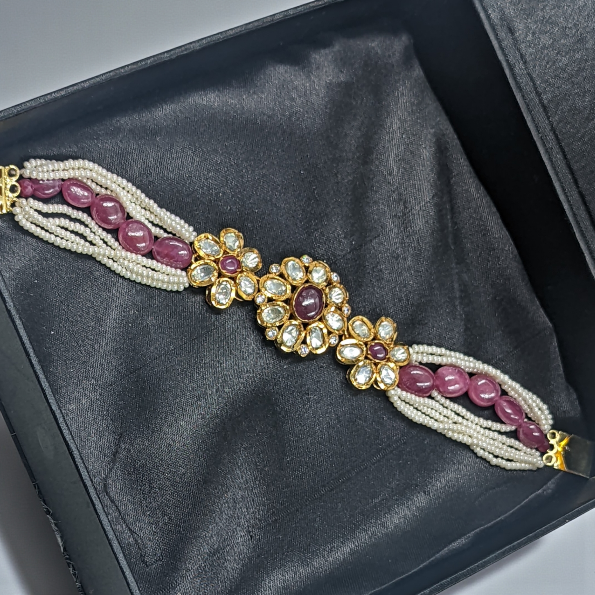 Ravish Real Ruby and Moissanite Bracelet