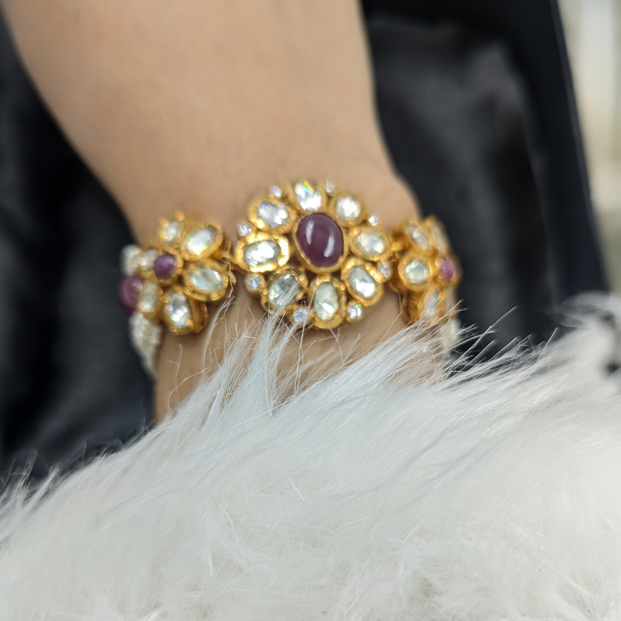 Ravish Real Ruby and Moissanite Bracelet