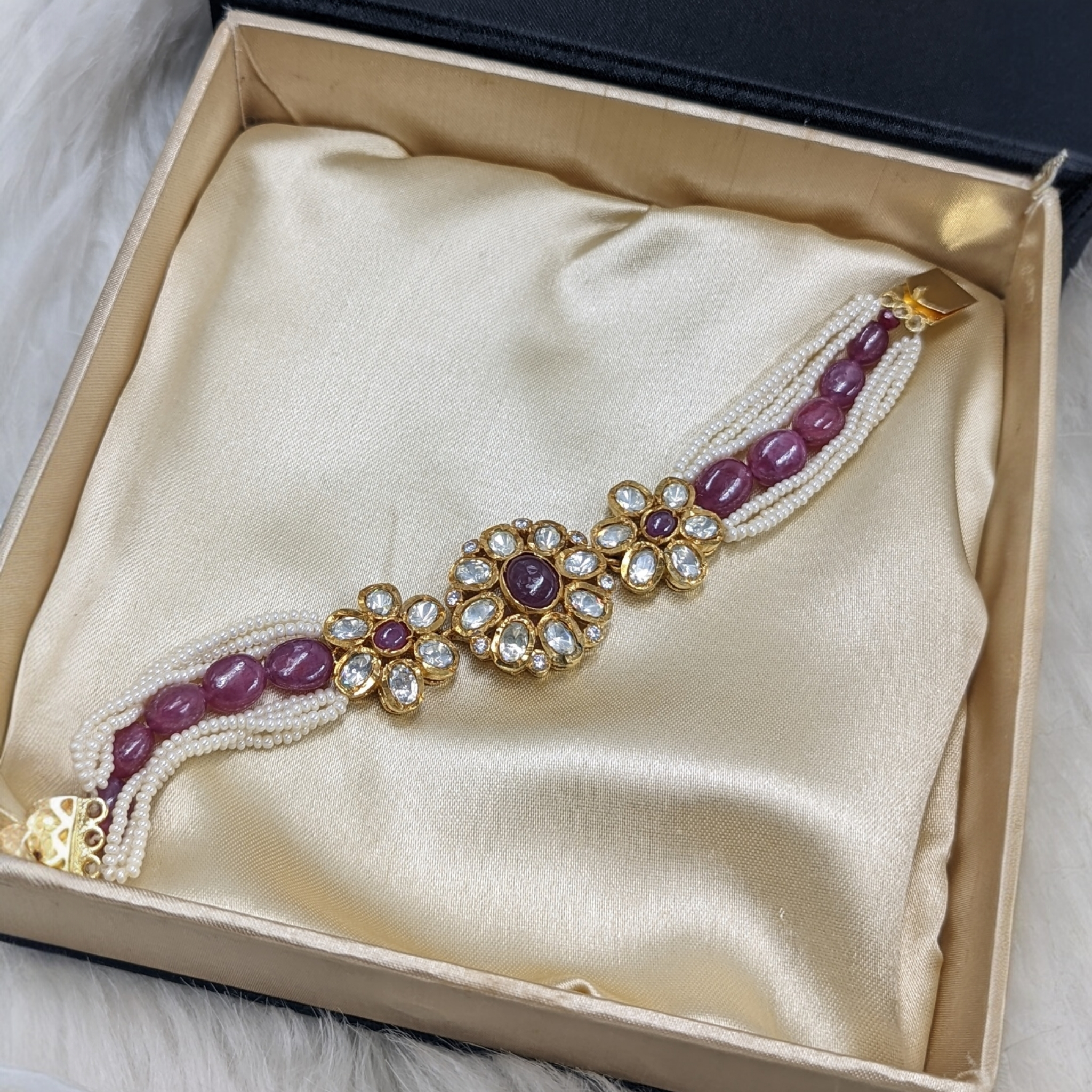 Ravish Real Ruby and Moissanite Bracelet